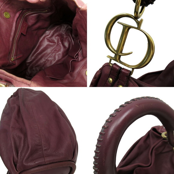 Dior Purple Leather Bag Shoulder Christian - Picture 1 of 3